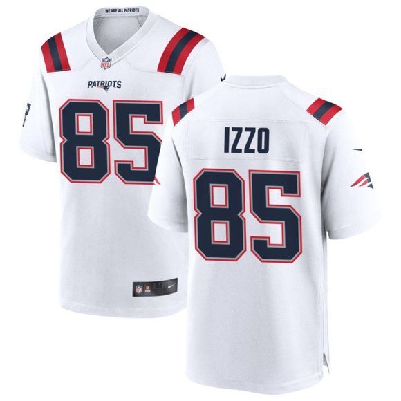 Men New England Patriots #85 Ryan Izzo Nike White Game NFL Jersey->new england patriots->NFL Jersey